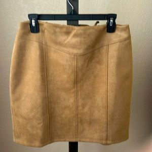 White House Black Market Tan Suede Mini